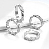Brass Crushed Ice Pattern Finger Rings FS-WG1F485-10-2