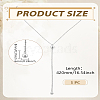 1Pc Stainless Steel Cable Chains Lariat Necklace NJEW-LP0004-29S-2