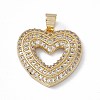 Rack Plating Brass Micro Pave Cubic Zirconia Pendants KK-G451-04G-1