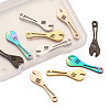 10Pcs 5 Colors 304 Stainless Steel Pendants FIND-BY0001-05-4