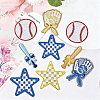 16Pcs 7 Styles Sports Theme Polyester Iron on/Sew on Patches DIY-GF0013-80-4