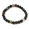 Natural Indian Agate Beaded Stretch Bracelets BJEW-D446-B-46-2