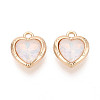 Rack Plating Alloy & Glass Pendants PALLOY-T024-05A-G-1