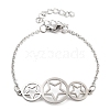 Non-Tarnish Stainless Steel Cable Chain Link Bracelets for Women Men STAS-Z061-01P-08-1