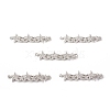 Brass Micro Pave Clear Cubic Zirconia Connector Charms KK-E068-VB074-4