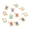 Brass Micro Pave Clear Cubic Zirconia Pendants ZIRC-M115-37G-1