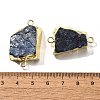 Raw Rough Natural Dyed Quartz Crystal Links Connector Charms G-K189-04LG-04-3