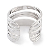 Non-Tarnish 304 Stainless Steel Multi-layer Open Cuff Rings RJEW-K273-04P-3