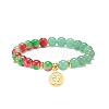 Gemstone & Resin Round Beaded Stretch Bracelet BJEW-JB08664-3