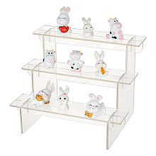 3-Layer Rectangle Acrylic Minifigures Organizer Display Risers ODIS-WH0038-38A