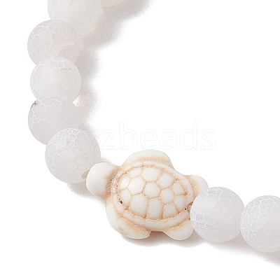 Dyed Natural Weathered Agate Round Beads Stretch Bracelets BJEW-JB11078-01-1