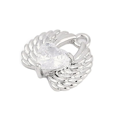 Brass Micro Pave Cubic Zirconia Charms LS-ZIRC-P122-01B-P01-1