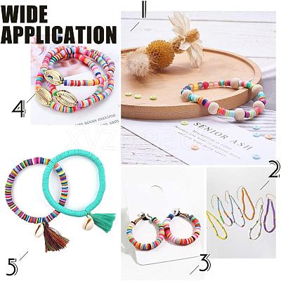 Flat Round Handmade Polymer Clay Bead Spacers X-CLAY-R067-4.0mm-35-1
