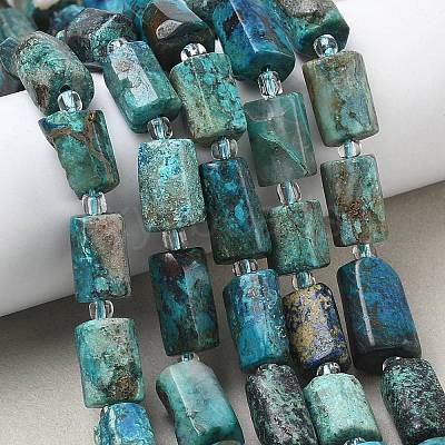 Natural Chrysocolla and Lapis Lazuli Beads Strands G-C275-A01-01-1