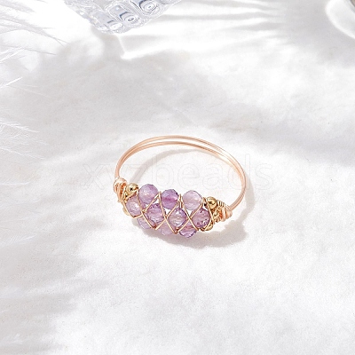 Natural Gemstone Beads with Solid Round Brass Beads and Eco-Friendly Copper Wire Rings RJEW-TA00184-1