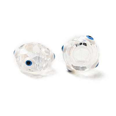Transparent Glass European Beads GLAA-F121-07F-1