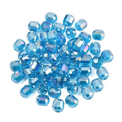 Electroplate Column Glass Beads EGLA-A043-02-AB13-1