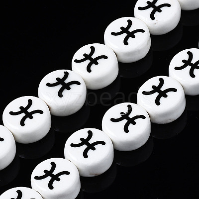Handmade Porcelain Ceramic Beads Strands PORC-S502-032D-1