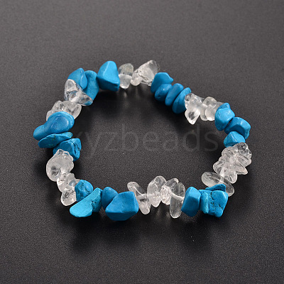 Chips Gemstone Beaded Stretch Bracelets BJEW-JB01825-04-1