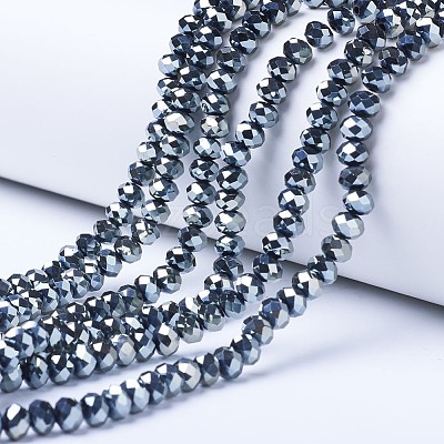 Electroplate Glass Beads Strands EGLA-A034-T6mm-C11-1