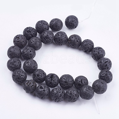 Natural Lava Rock Bead Strands G-R193-18-14mm-1