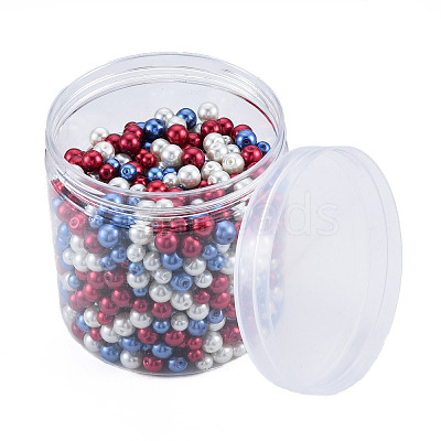 3 Colors Glass Pearl Beads GLAA-T024-10-1