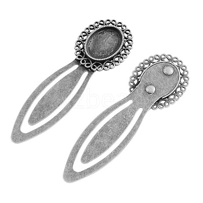 Tibetan Style Bookmark Cabochon Settings TIBE-S160-AS-NR-1