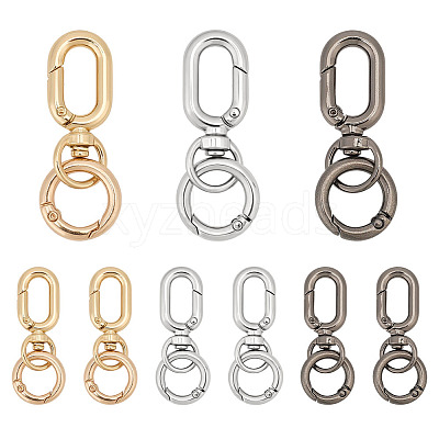 9Pcs 3 Colors Alloy Swivel Clasps HJEW-ME00045-1