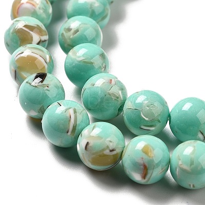 Synthetic Turquoise and Sea Shell Assembled Beads Strands G-D482-01D-08-1