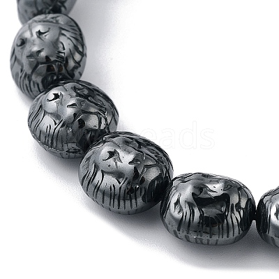 Non-Magnetic Synthetic Hematite Beaded Stretch Bracelets BJEW-H589-01I-1