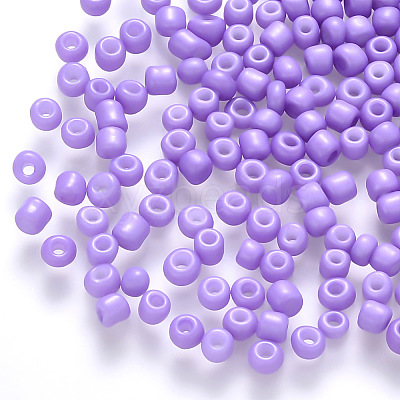 6/0 Baking Paint Glass Round Seed Beads SEED-S036-01C-08-1