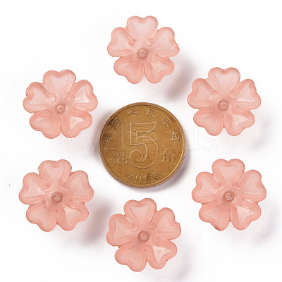Transparent Frosted Acrylic Bead Caps MACR-S371-04A-763-1