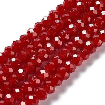 Baking Paint Imitation Jade Glass Bead Strands DGLA-A034-J6MM-A29-1