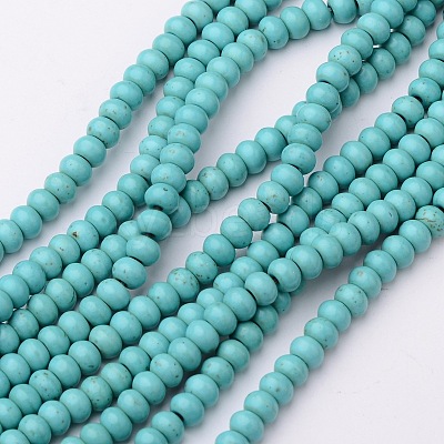 1 Strand Synthetic Turquoise Rondelle Beads Strands X-TURQ-G109-6x4mm-06-1