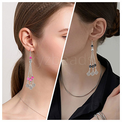 10Pcs 10 Colors Tibetan Style Zinc Alloy with Resin Bead Tassel Big Pendants TIBEP-PH0001-92-1