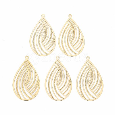 Rack Plating 304 Stainless Steel Filigree Pendants STAS-T057-30G-1