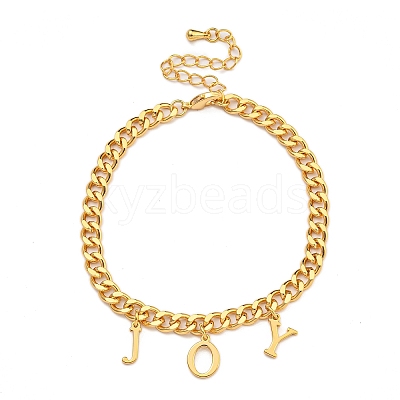 Brass Charm Bracelets for Women BJEW-U008-19G-01-1
