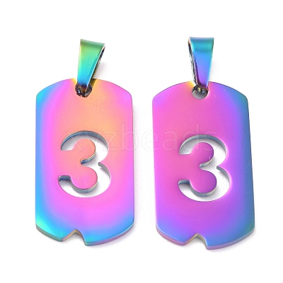 Ion Plating(IP) 304 Stainless Steel Pendants STAS-O127-A03-1