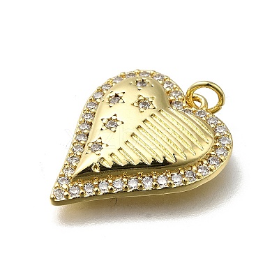 Brass Micro Pave Cubic Zirconia Pendants KK-C090-42G-08-1