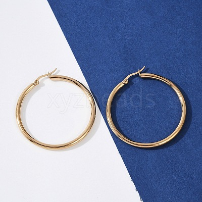 201 Stainless Steel Big Hoop Earrings EJEW-F205-14G-B-1