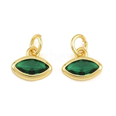 Brass Pave Cubic Zirconia Charms CU-CBA3D67-11G-07-1