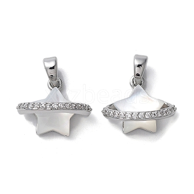 Brass Micro Pave Clear Cubic Zirconia Pendants KK-B102-29P-1