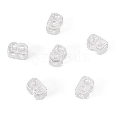 6Pcs 925 Sterling Silver Hollow Initial Beads STER-TA0001-53B-1
