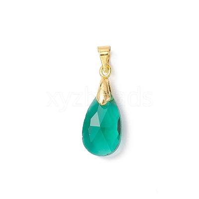 Brass Glass Pendants PALLOY-JF04501-01-1