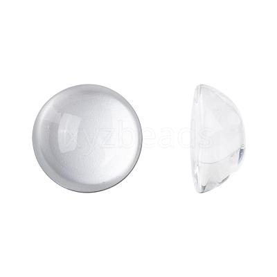 Transparent Half Round Glass Cabochons GGLA-R027-25mm-1