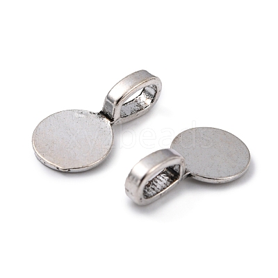 Tibetan Style Alloy Glue On Flat Pad Pendant Bails TIBEP-1124-AS-FF-1