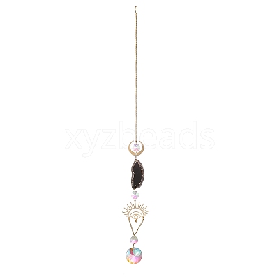 Brass & Crystal Suncatchers HJEW-G018-04A-G-1