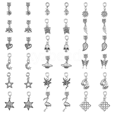 72pcs 18 styles Alloy European Dangle Charms FIND-FH0008-45-1