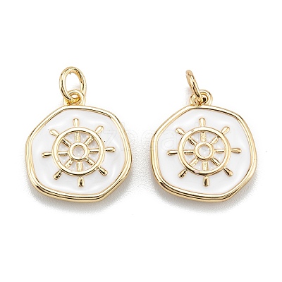 Brass Enamel Pendants LS-KK-A155-07G-1
