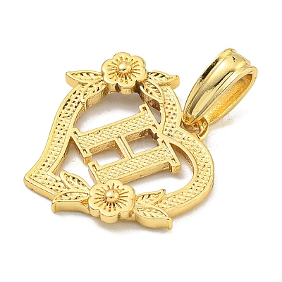 Heart Brass Pendants KK-I714-04G-H-1